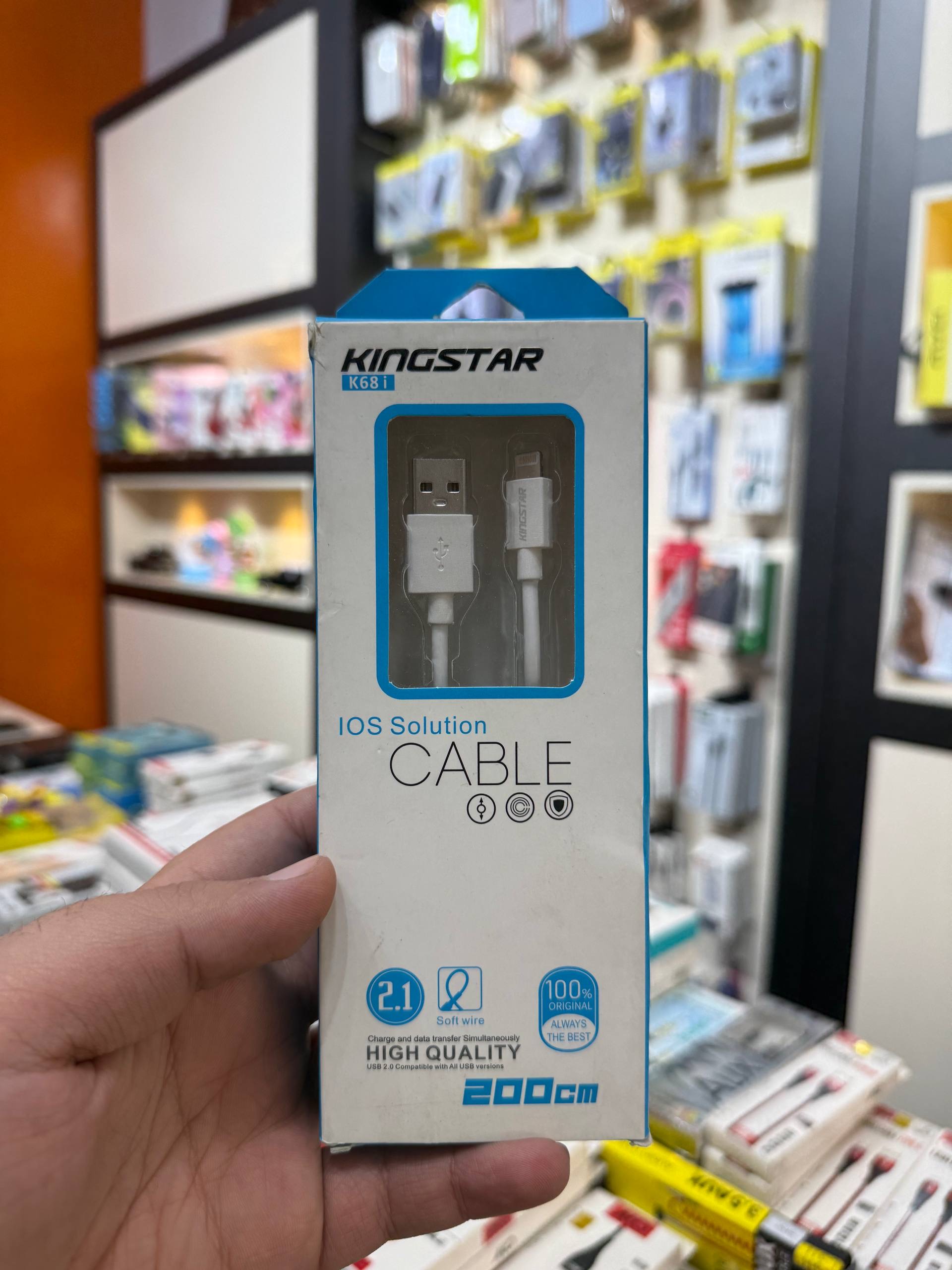 کابل شارژ لایتنینگ کینگ استار مدل k61i طول ۲ متر