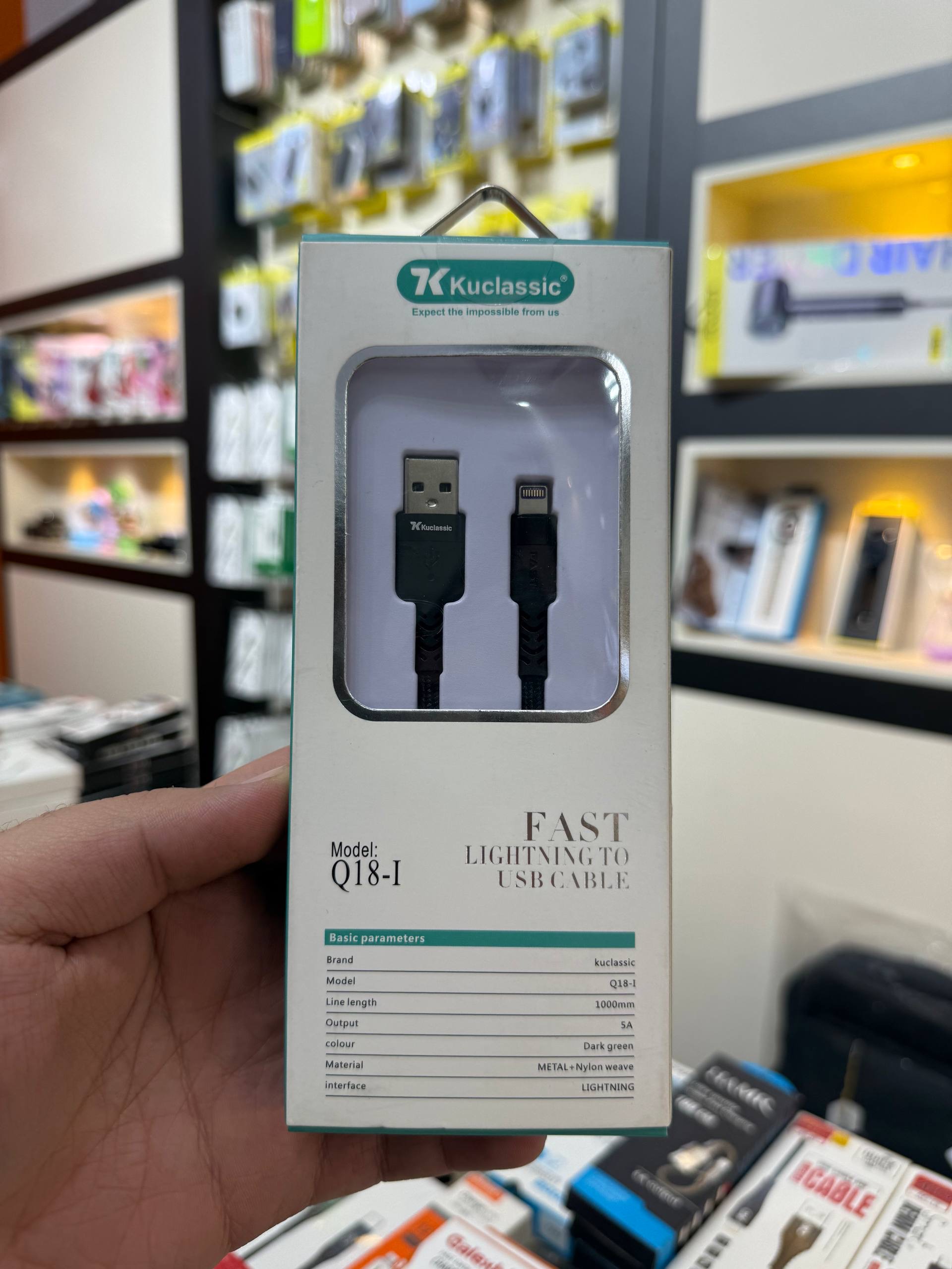 کابل شارژ آیفون كوكلاسيك مدل f3 طول 1 متر