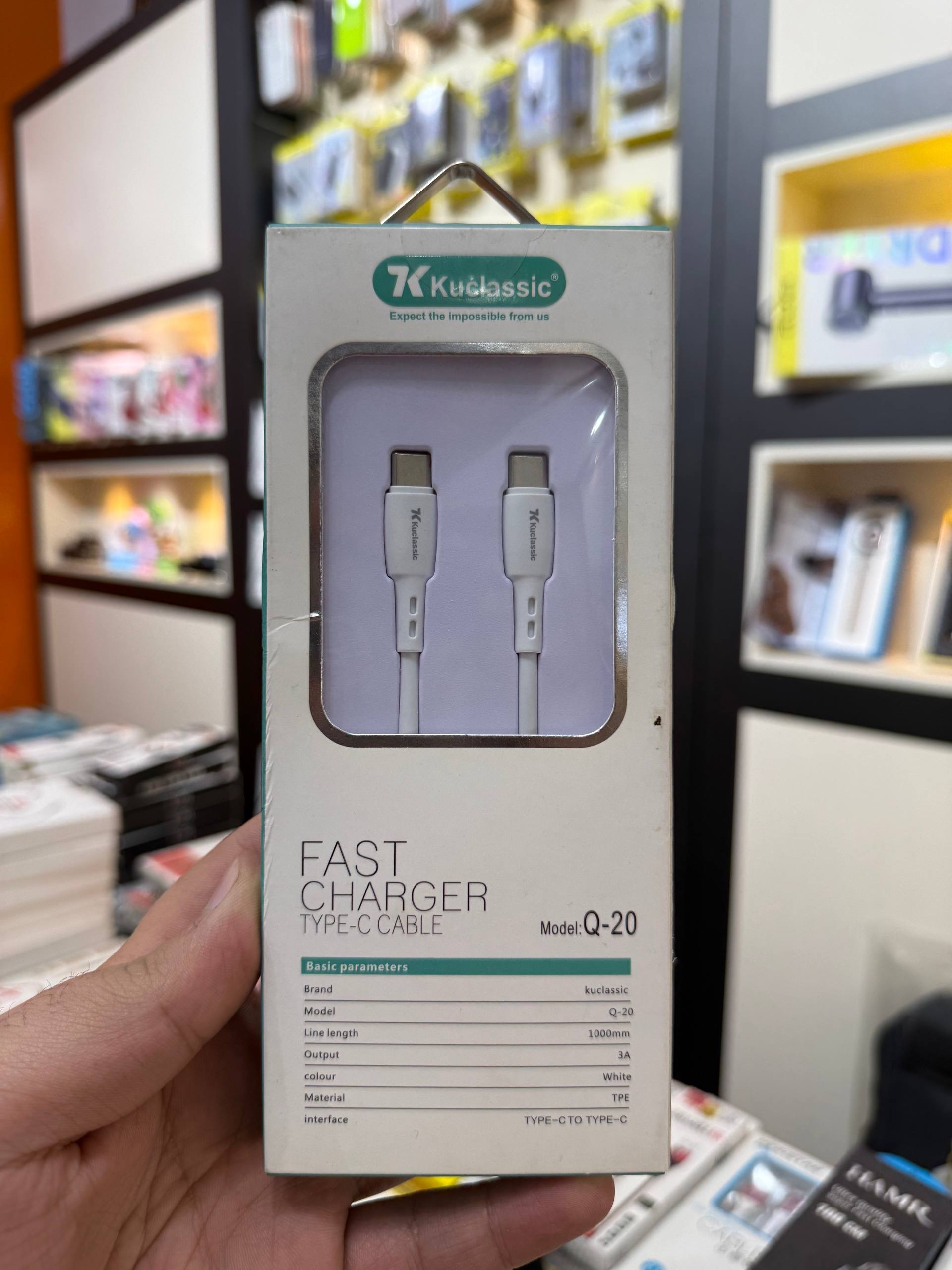 کابل USB-C کوکلاسیک مدل Q20 طول 1 متر